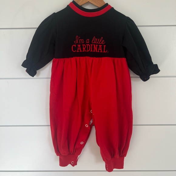 SOLD Vintage “I’m a Little Cardinal” One-Piece Romper Size 12-months - Picture 1 of 6